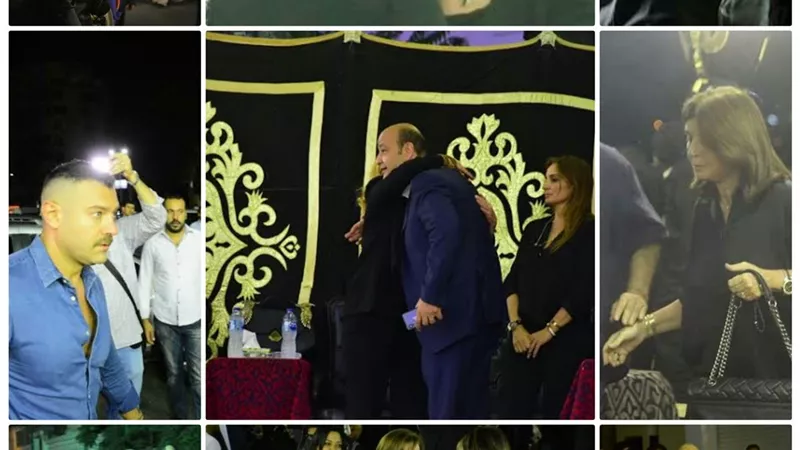 نجوم الفن فى عزاء والدة يسرا بمسجد عمر مكرم.. صور