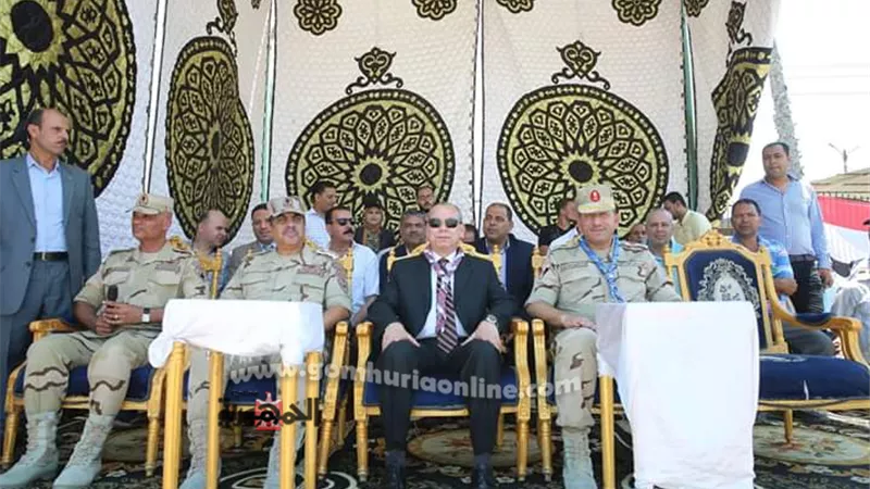 محافظ كفرالشيخ وقائد قوات الدفاع الشعبي والعسكرى يستعرضان أعمال فرق الكشافة والطلائع والهلال الأحمر