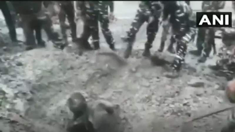 فيديو.. إنقاذ رجل بعد دفنه حيا بالهند