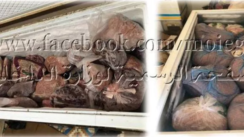 ضبط أكثر من أربعة أطنان لحوم فاسدة داخل ثلاجة بالغربية