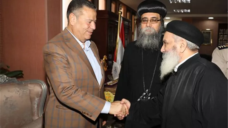 وفد القيادات الكنسية ببني سويف يهنئون المحافظ
