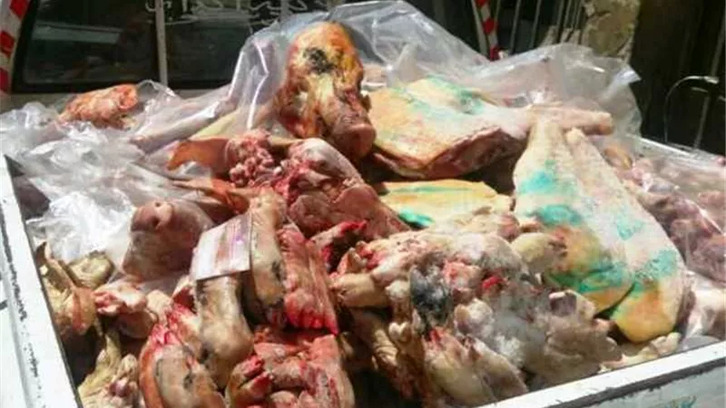 ضبط 12,5 طن لحوم فاسدة وغير صالحة للاستخدام الآدمى بالجيزة