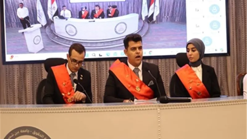 عميد كلية الحقوق يستقبل الطلاب المشاركين في مسابقة قضاة المستقبل