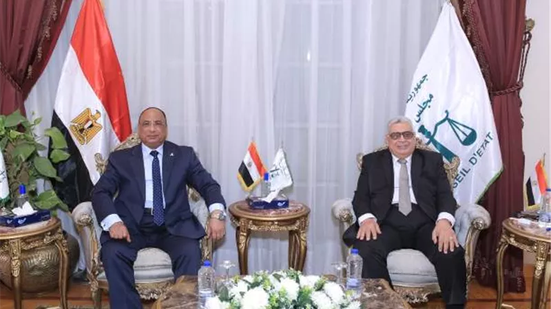 رئيس مجلس الدولة يستقبل رئيس هيئة قضايا الدولة للتهنئة بتوليه منصبه