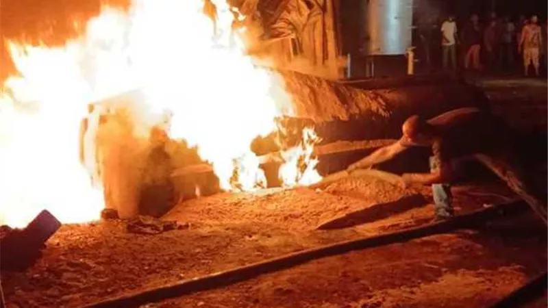 إصابة 3 اشخاص في حريق تُنوك بترول اثناء إصلاحها بالدقهلية