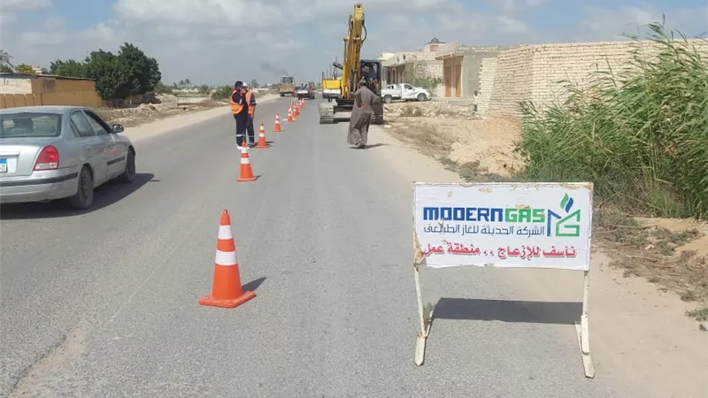 توصيل الغاز الطبيعي لمنازل مدينة الحمام بمطروح علي مراحل