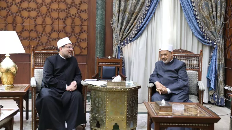 شيخ الأزهر يستقبل وزير الأوقاف السابق بمشيخة الأزهر