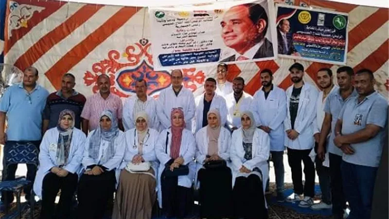 قافلة طبية علاجية بيطرية مجانية بقرية جزيرة النص