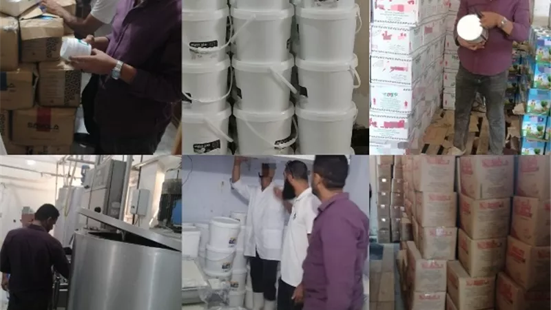 إعدام مواد غذائية منتهية الصلاحية في حملة شرق النيل ببنى سويف