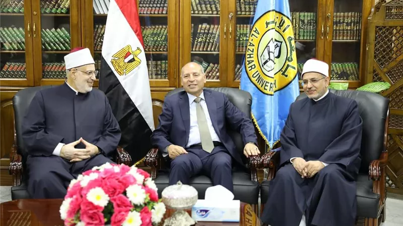 وكيل الأزهر الشريف ورئيس الجامعة يستقبلان محافظ القاهرة