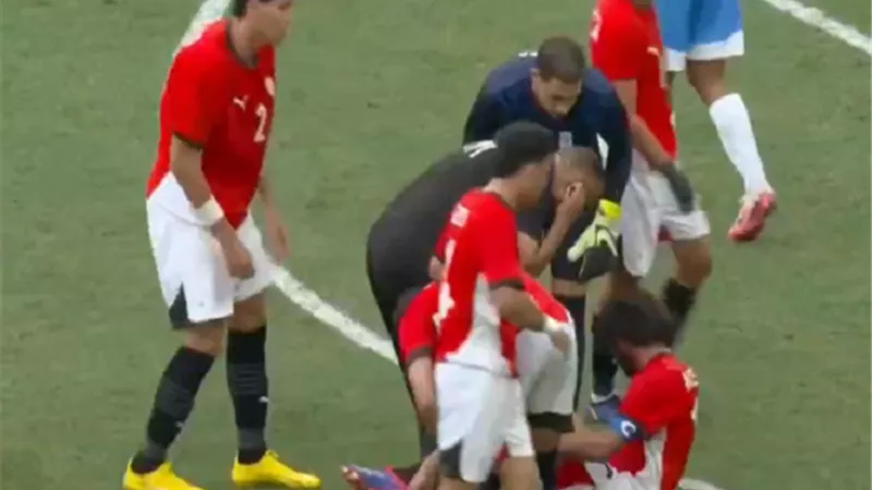 مصر وباراجواي بالأولمبياد .. سقوط النني مصابا فى الدقيقة 19