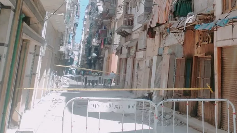 انهيار عقار قديم باللبان غرب الاسكندرية بدون اصابات