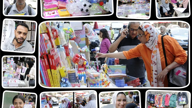 سوق المستلزمات المدرسية بالفجالة.. بدأ مبكرا
