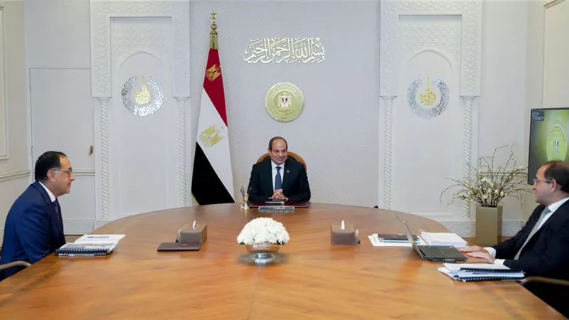 الرئيس السيسي يجتمع مع رئيس مجلس الوزراء ووزير المالية