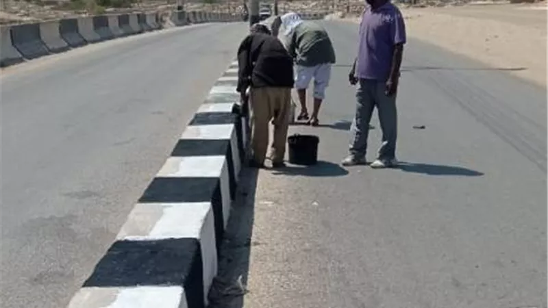 لقاء توعوي للطلاب ودهان البلدورات والأرصفة بمركز الغنايم
