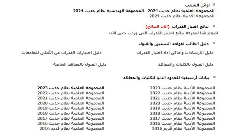 ظهرت الآن .. نتيجة المرحلة الأولي للتنسيق 2024 .. على هذا الرابط