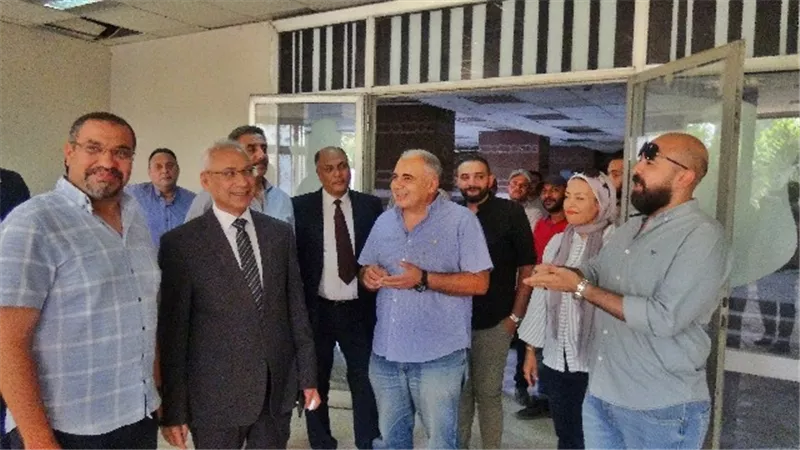 رئيس جامعة المنيا يتفقد اعمال تطوير فندق الجامعة