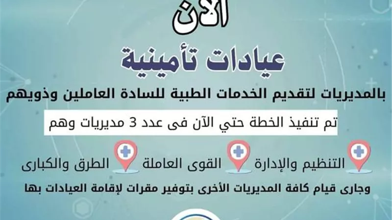 توفير مقرات دائمة لتقديم خدمات التأمين الصحي بمديريات البحيرة