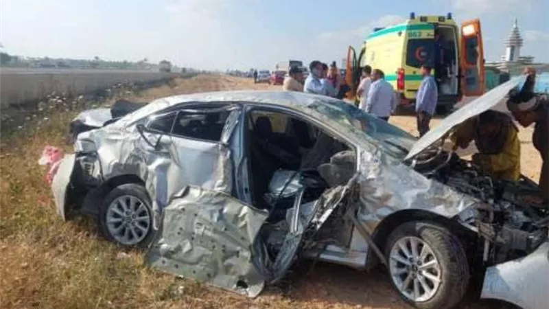 مصرع واصابة شخصين إثر انقلاب سيارة ملاكي بالغردقة