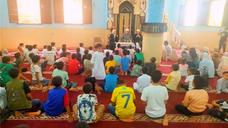 إقبال كبير من الأطفال وأولياء الأمور للقاء الجمعه بمساجدبنى سويف