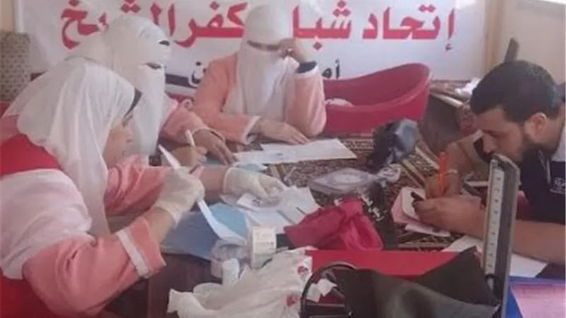 إتحاد شباب كفر الشيخ ينظم قافلة طبية بنادى قلين