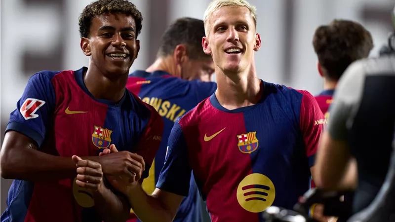 داني أولمو يقود برشلونة للفوز علي رايو فاليكانو في ظهوره الأول