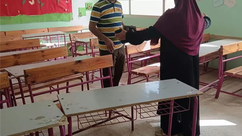 مدير تعليم الخانكة يتابع حركة العمل في المباني التوسعية