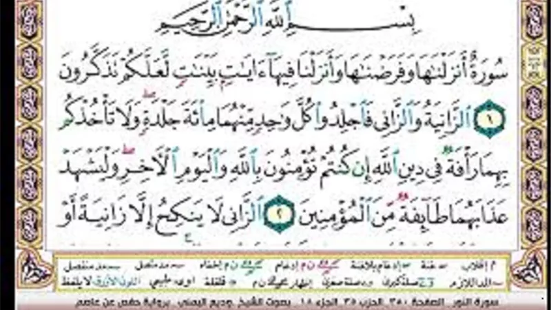 سورة النور تشع في كل حروفها