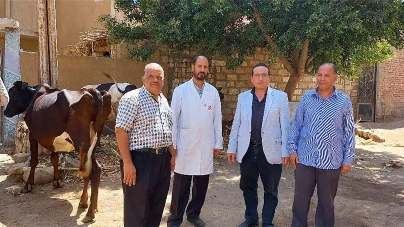 قافلة بيطرية علاجية مجانية وقائية بقرية الصعايدة ببني مزار