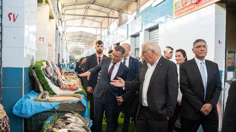 رئيس ألمانيا يزور سوق السمك الحضاري بالجيزة