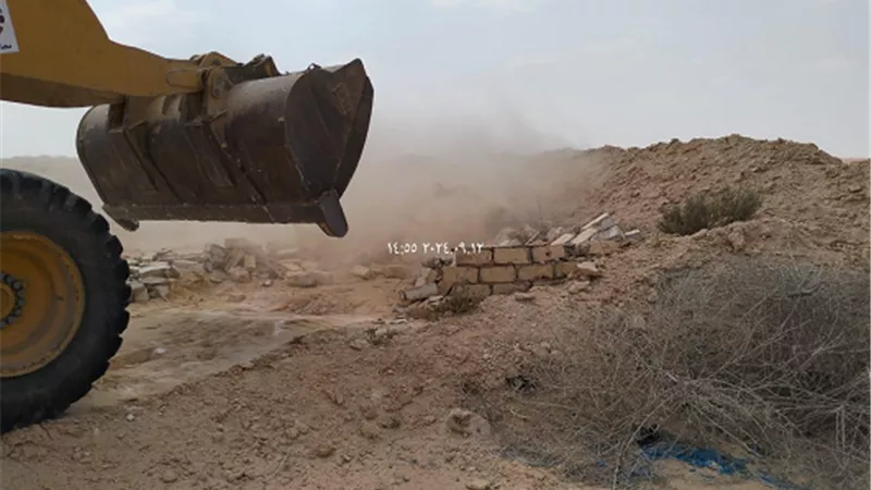 ازالة الاشغالات والتعديات على مساحة 781 فدان بوادى النطرون
