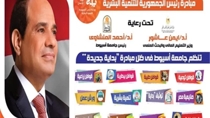 جامعة أسيوط تنظم أنشطة لبناء الإنسان صحياً واجتماعياً وتعليمياً
