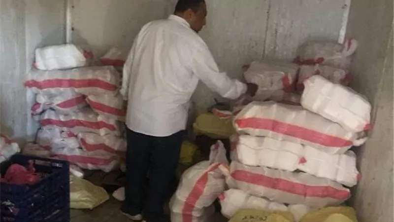 تحرير 8 محاضر متنوعة والتحفظ على 2480 كجم لحوم دواجن بكفر الشيخ
