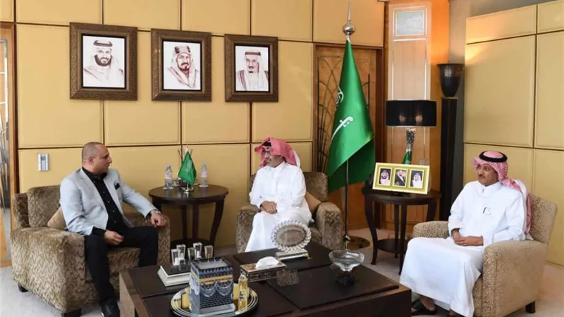 سفير السعوديةيستقبل نقيب المهن السينمائية وأمين عام اتحاد الفنان العرب