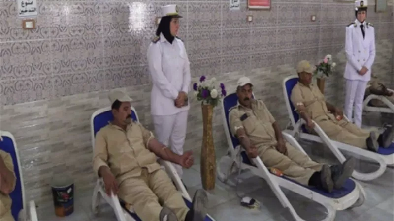 تنظيم حملة للتبرع بالدم فى مديرية أمن الشرقية