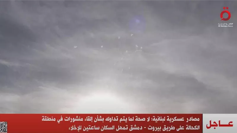 مصادر عسكرية لبنانية تنفى إلقاء منشورات تمهل السكان ساعتين للإخلاء