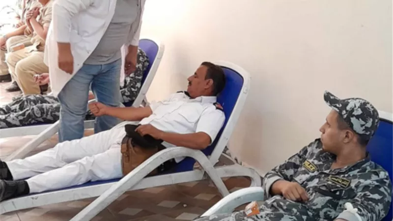حملة للتبرع بالدم بمديرية أمن السويس