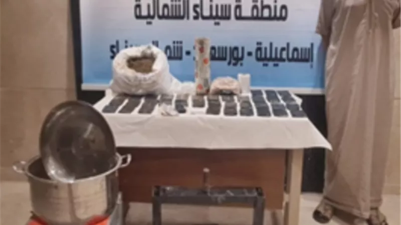 ضبط53 كيلو حشيش لزوم الكيف بالاسماعيلية