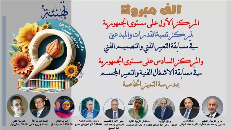 فوز إدارة ملوي التعليمية بالمركز الأول في مسابقة التعبير الفني
