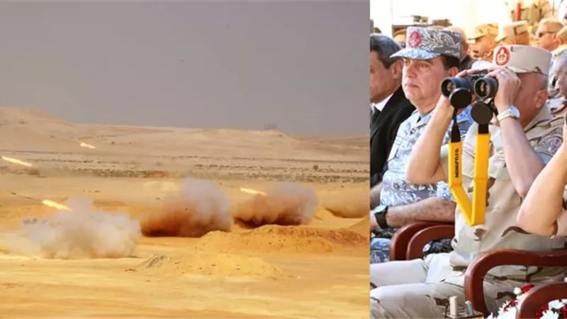 وزير الدفاع يشهد تنفيذ المشروع التكتيكى لإحدى وحدات الجيش الثالث