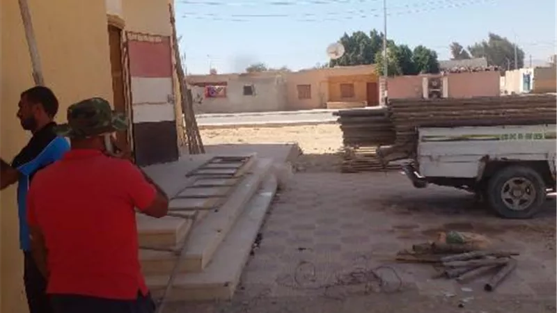 بدء أعمال رفع كفاءه مبني الصمود والتحدي بمدينة الحسنه