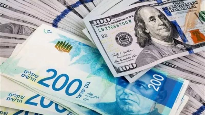 هبوط الشيكل الإسرائيلي أمام الدولار لأدنى مستوياته في 8 أسابيع