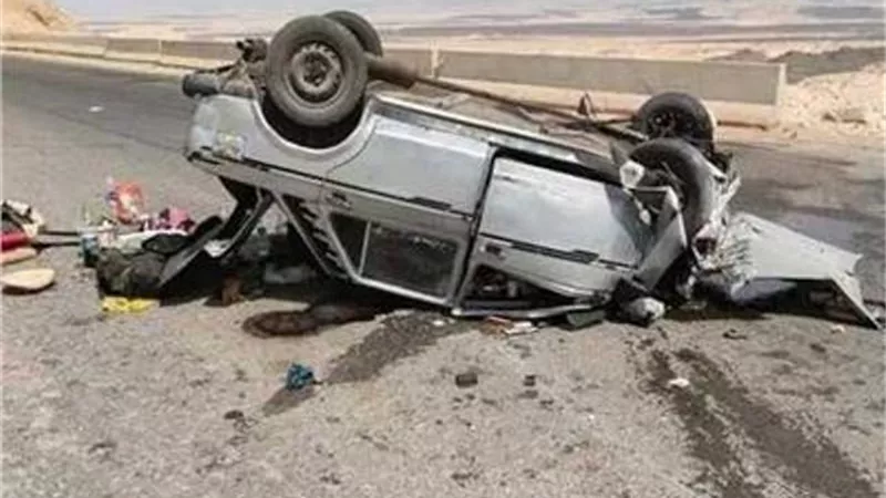مصرع وإصابة 2 أثر إنقلاب ملاكى على طريق رأس غارب - الزعفرانة