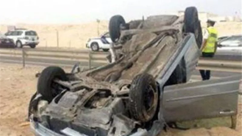 إصابة 4 في انقلاب سيارة ملاكي بطريق شبرا بنها الحر
