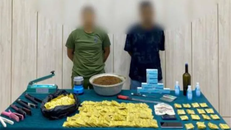 ضبط شكيل عصابى يدير مصنعا لإنتاج مخدر الشادو فى حلوان
