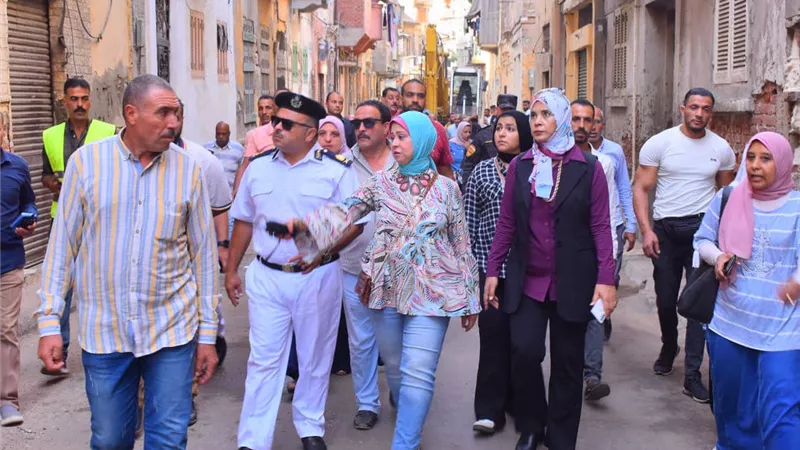 هدم ٧ عقارات بشوارع القيامة والفجر والعمري بكرموز بالاسكندرية