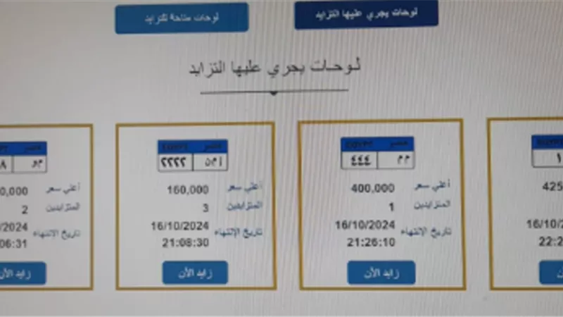 لوحات معدنية مميزة تدخل المنافسة ويصل سعرها لنصف مليون جنيه