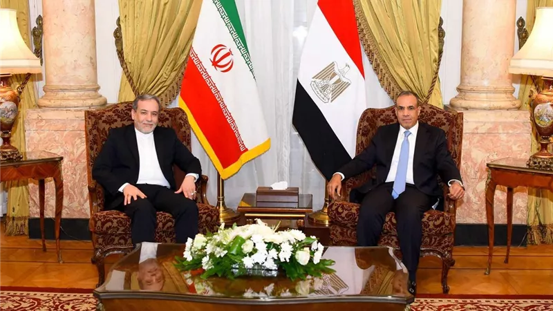 وزير الخارجية والهجرة يلتقي بنظيره الإيراني