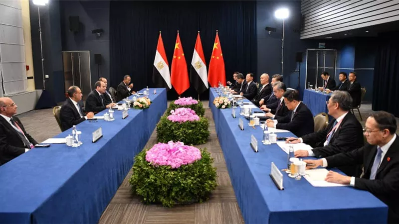 الرئيس السيسي ونظيره الصيني يؤكدان أهمية العمل على منع توسع الصراع تفاديًا لنشوب حرب إقليمية