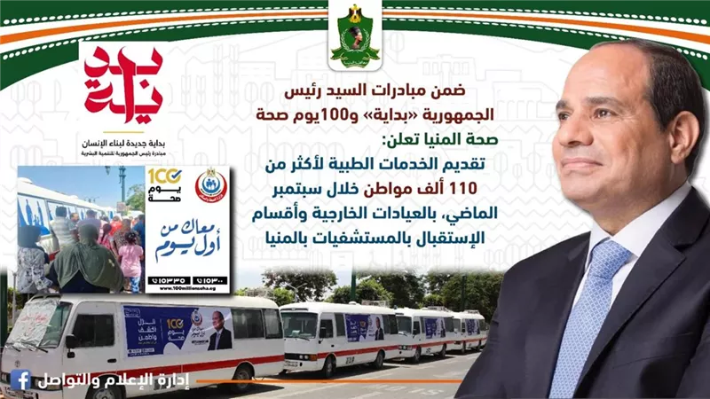 تقديم 110 آلاف خدمة صحية مجانية بالعيادات الخارجية بالمنيا